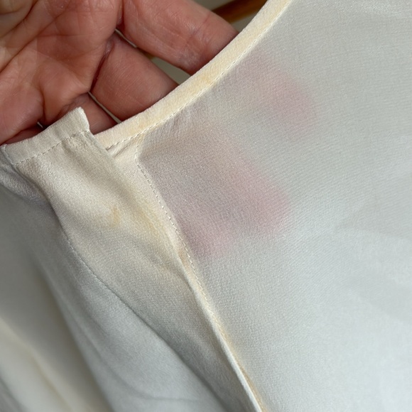 Club Monaco silk Button Front Cream Sheer Women's Top Size Medium - Picture 3 of 8